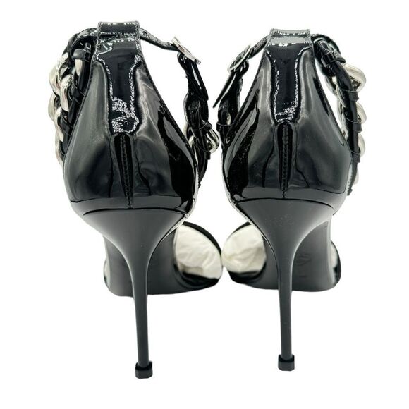 NEW Alexander McQueen 105mm Chain-Trim Patent Leather Pumps Size 39 - Picture 8 of 14